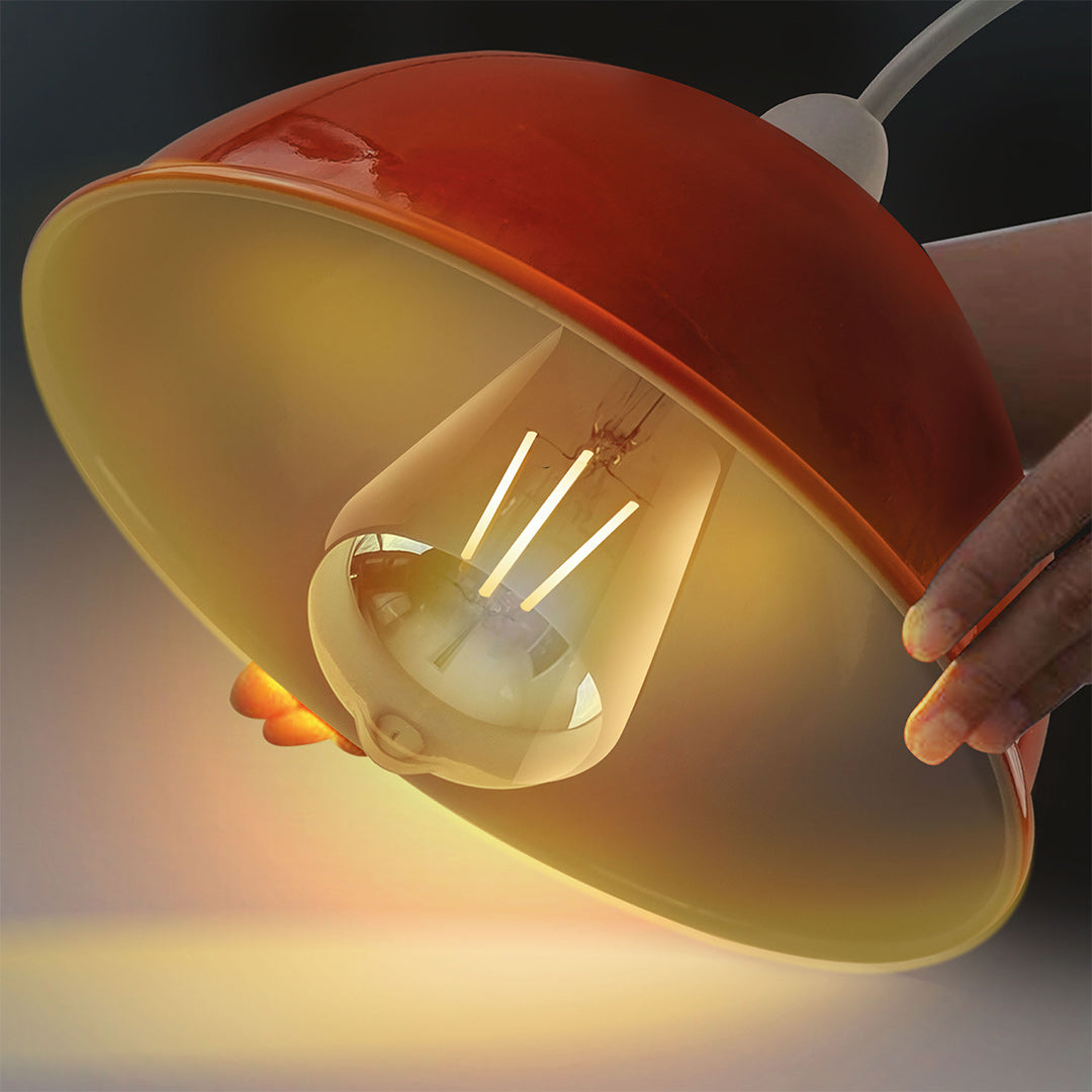 Orange Metal Cylinder Dome Light Shade Lamp shade ceiling light ~1891-3