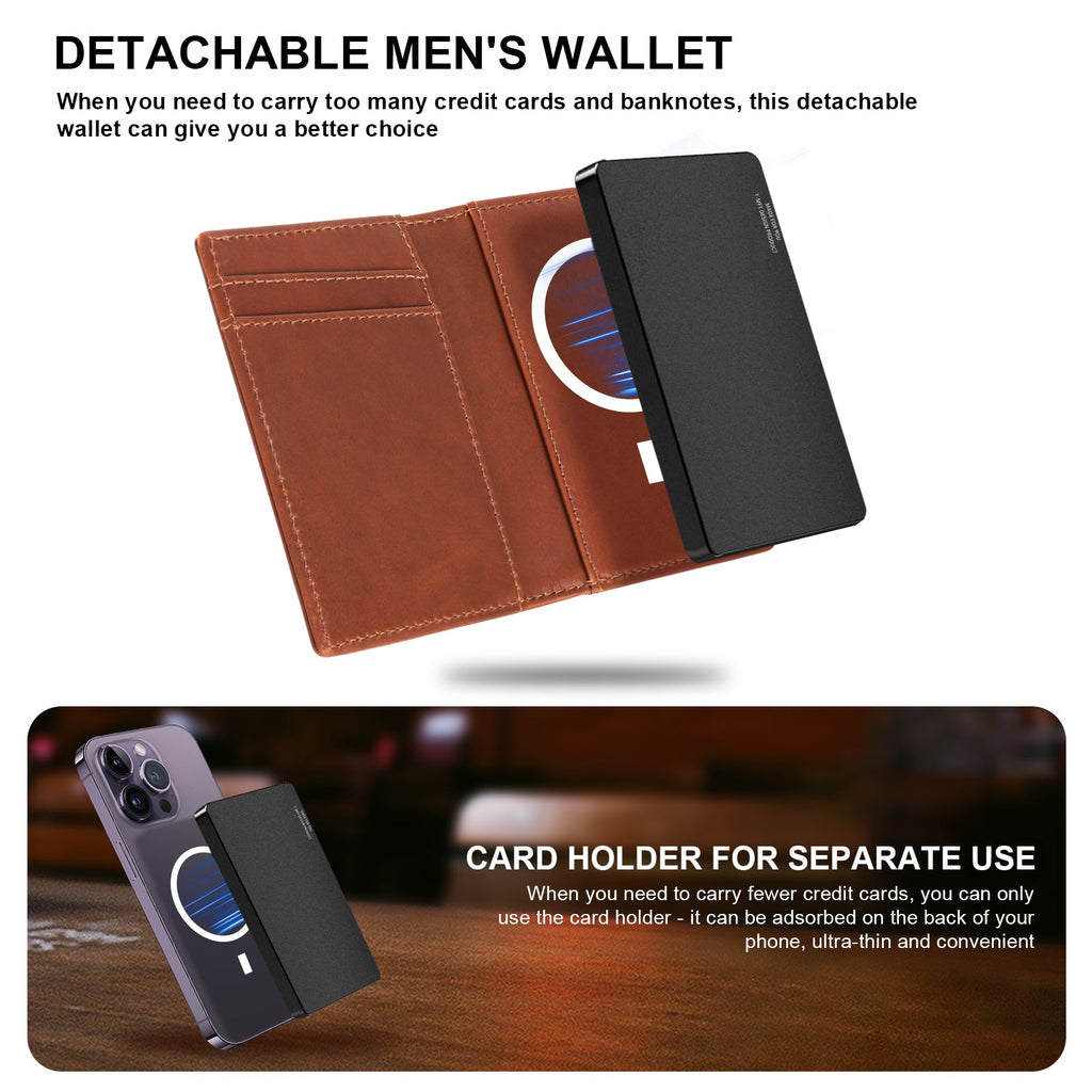 TOYFID Aluminum Alloy Wallet With Genuine Leather Cover Men's Billfolds-2