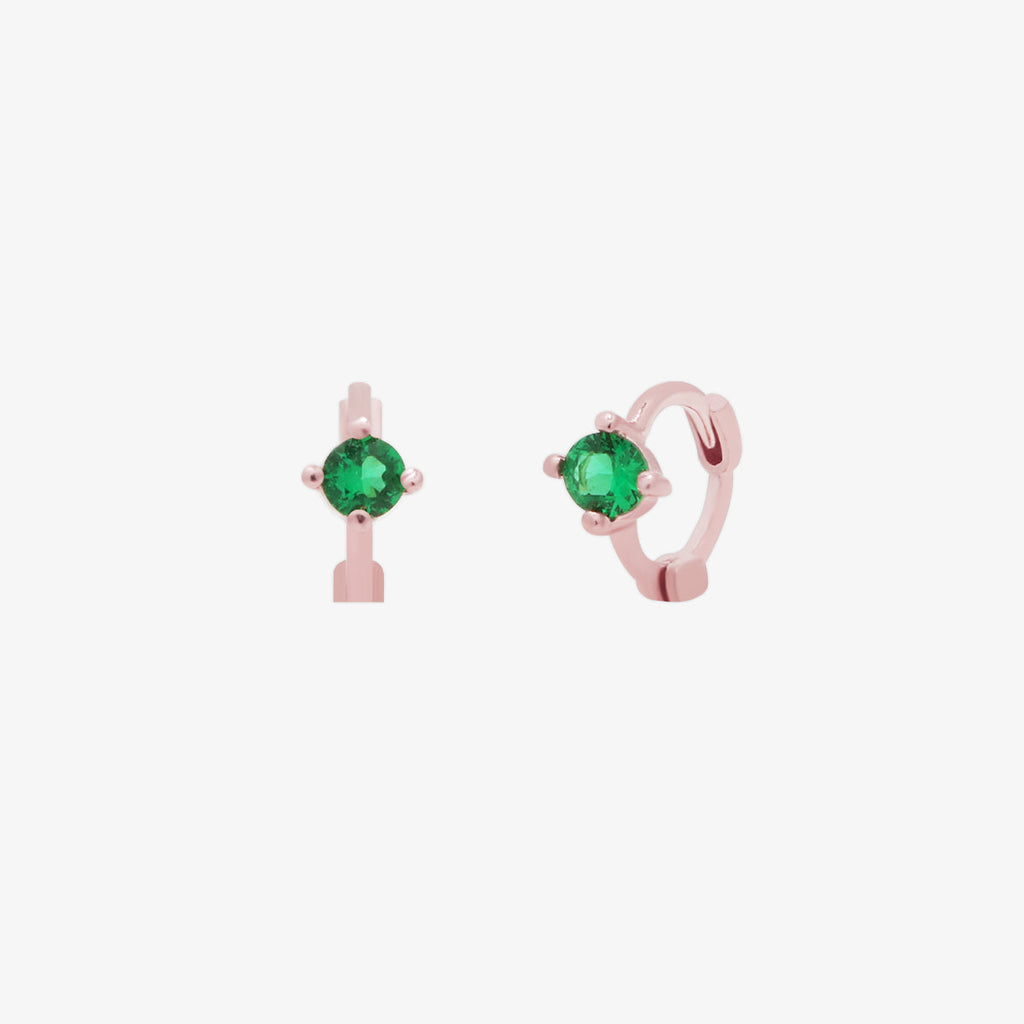 Single green onyx huggie earring