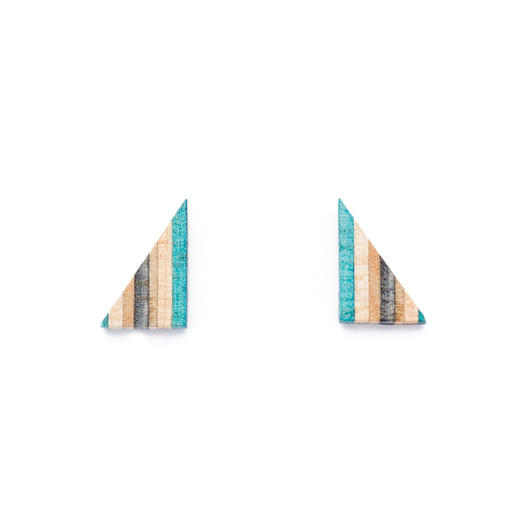 Elbow Recycled Skateboard Stud Earrings-1