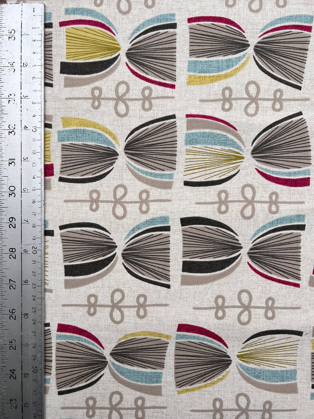 Cotton Knitting Print Fabric  | Waterproof and Fire Retardant Fabric for Curtain Upholstery Furnishing Craft Sewing Clothing Quilting | 145cm Width-1