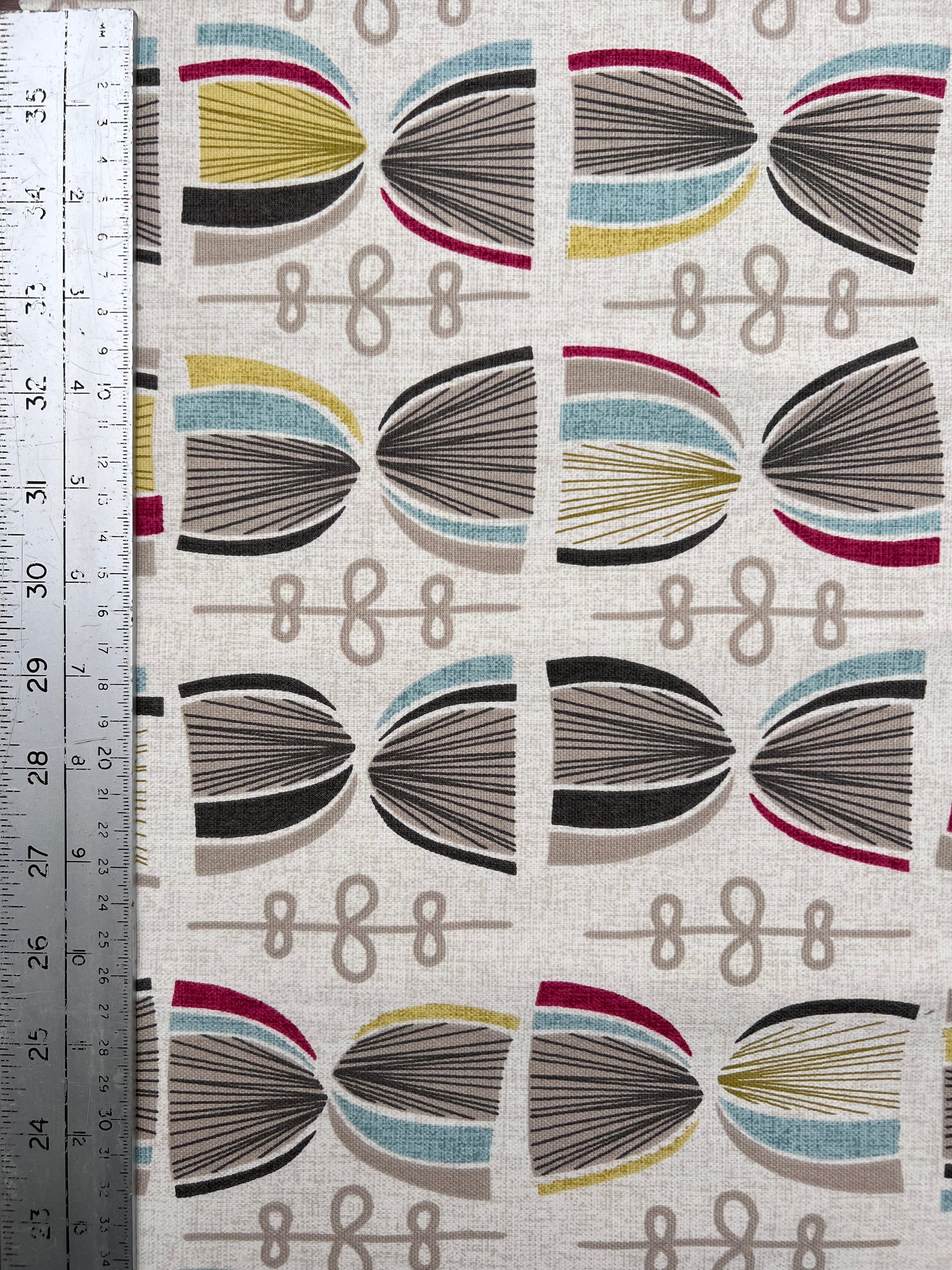 Cotton Knitting Print Fabric  | Waterproof and Fire Retardant Fabric for Curtain Upholstery Furnishing Craft Sewing Clothing Quilting | 145cm Width-1