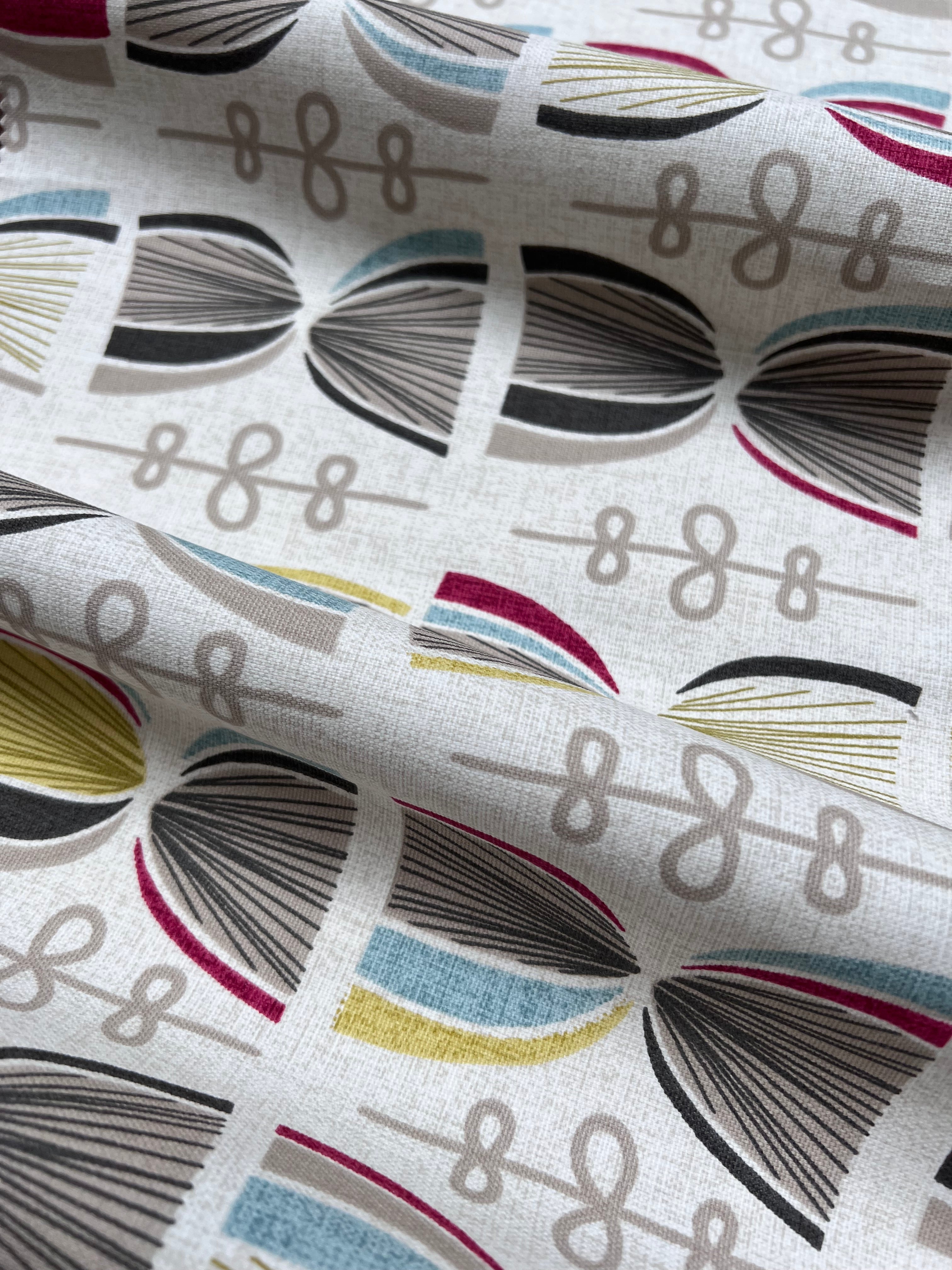 Cotton Knitting Print Fabric  | Waterproof and Fire Retardant Fabric for Curtain Upholstery Furnishing Craft Sewing Clothing Quilting | 145cm Width-0