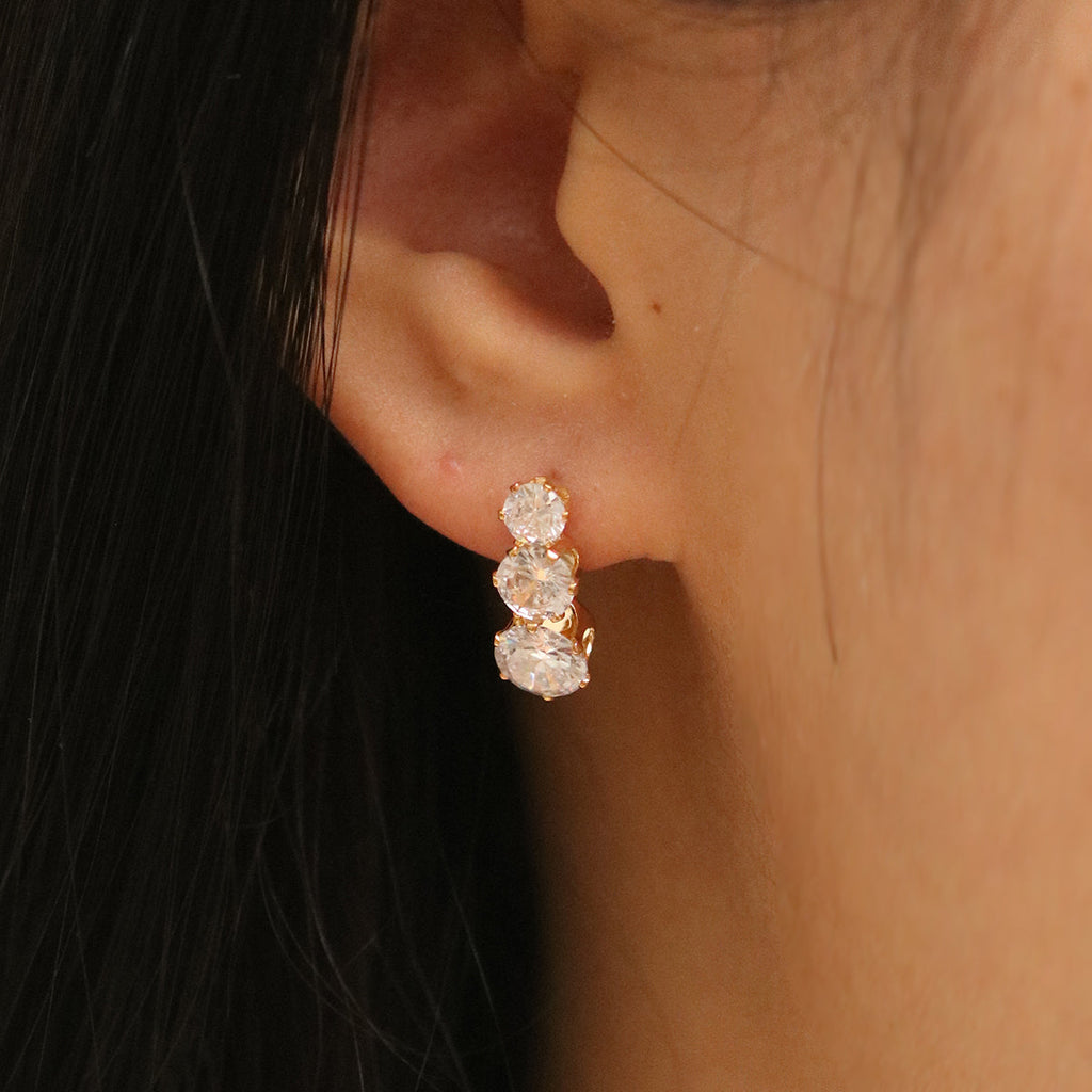 Triple Cubic Earrings-0