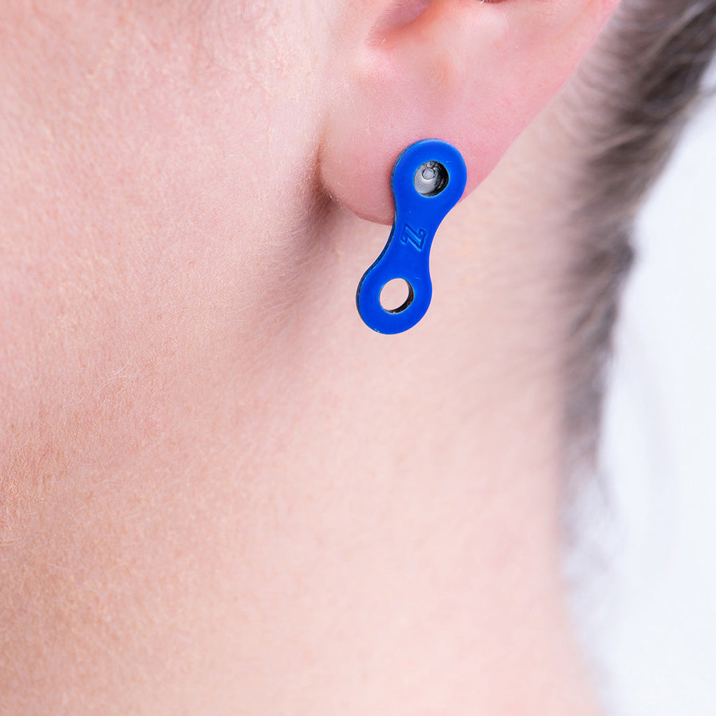 Lone Rider Bike Chain Link Stud Earrings (3 Colours)-3