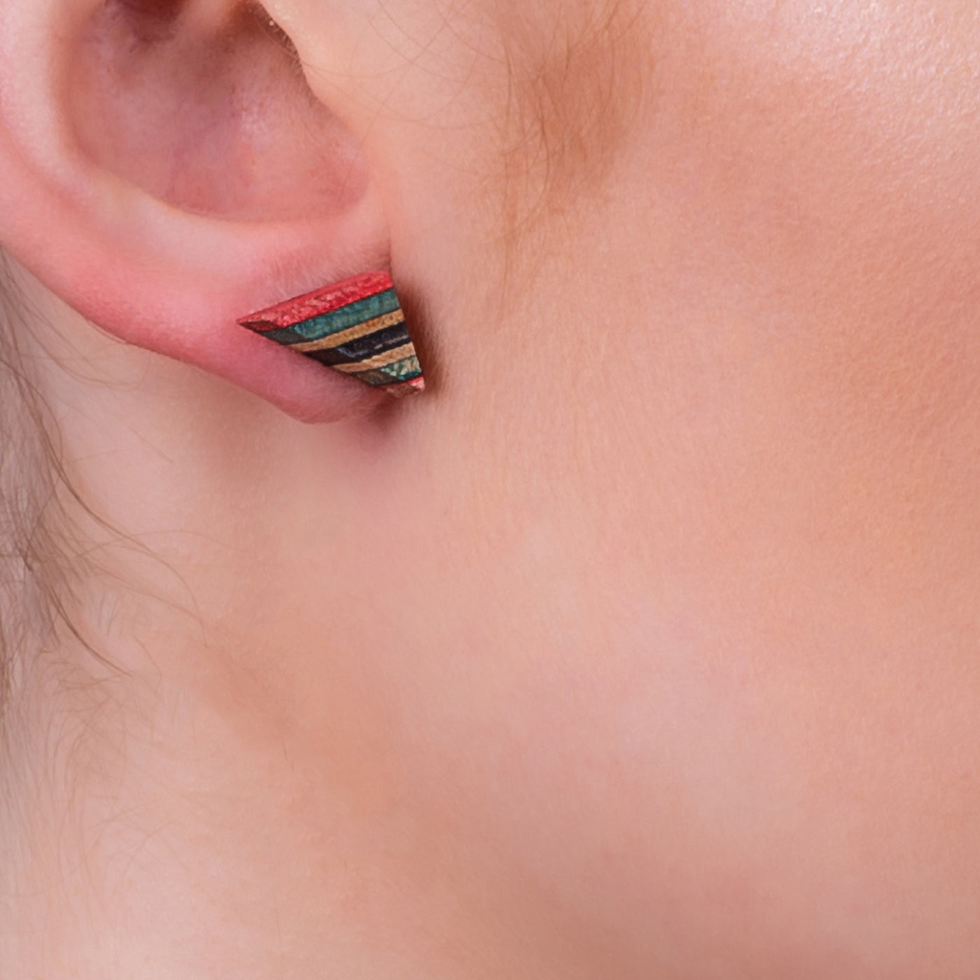 Elbow Recycled Skateboard Stud Earrings-0