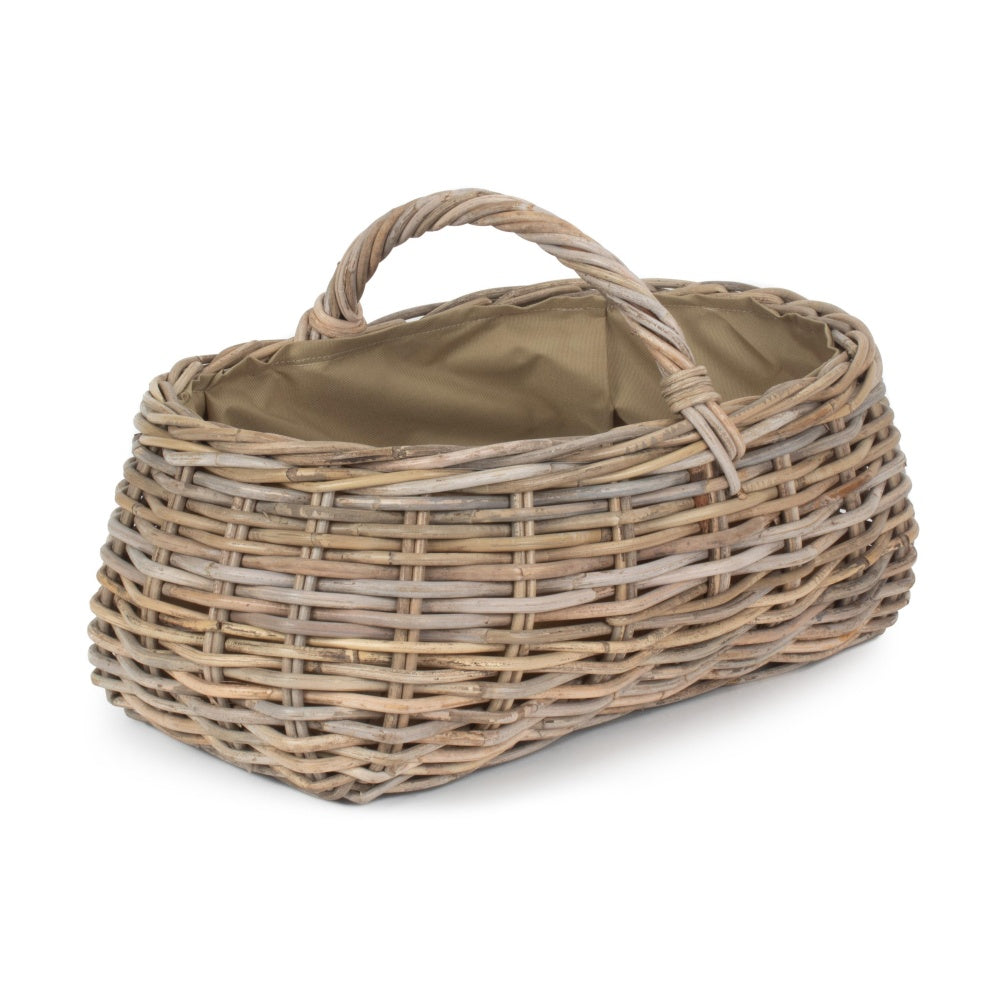 Grey Rattan Market Log Basket with Cordura Lining-0