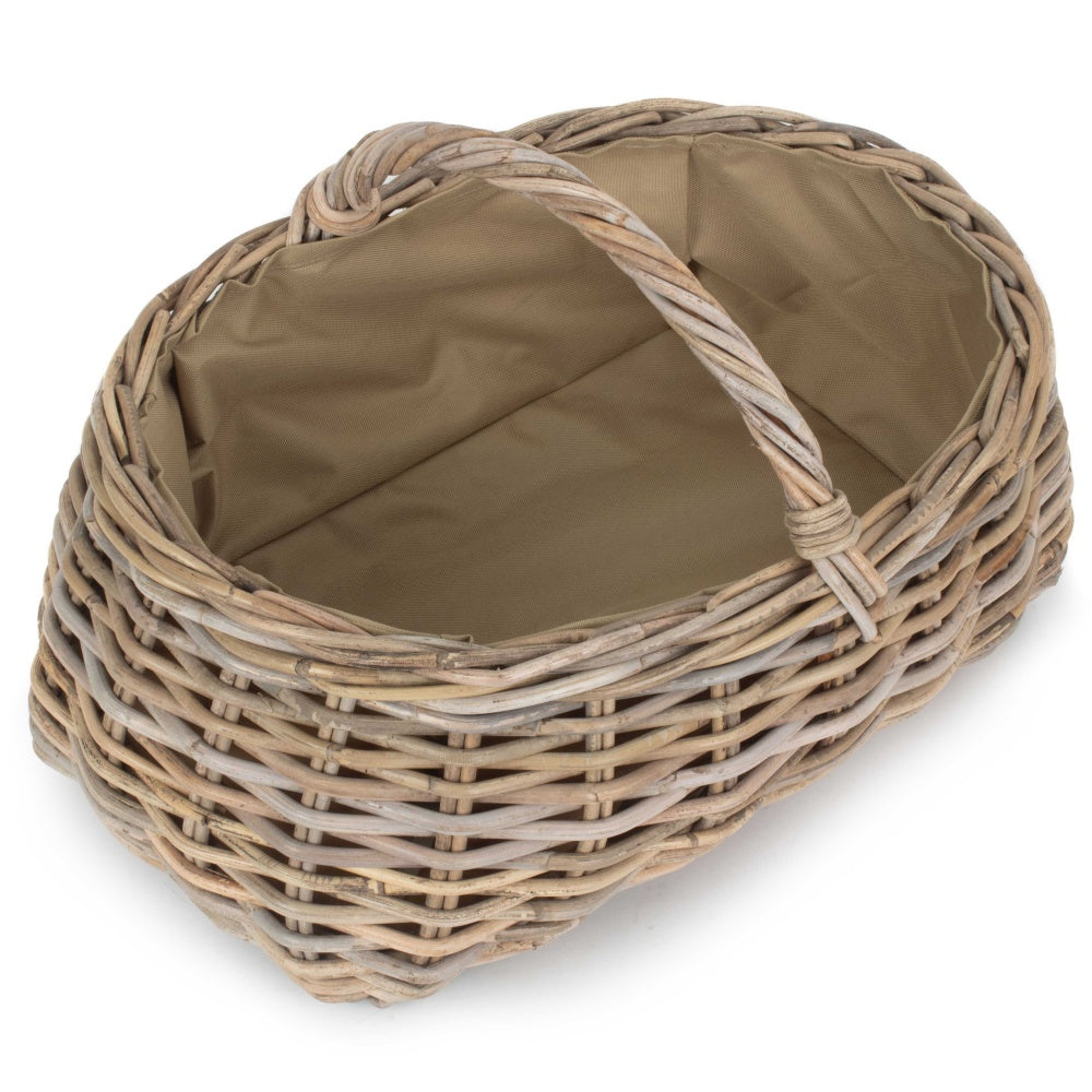 Grey Rattan Market Log Basket with Cordura Lining-1