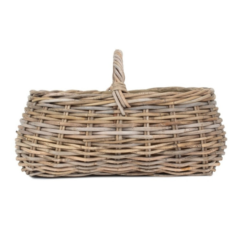 Grey Rattan Market Log Basket with Cordura Lining-2