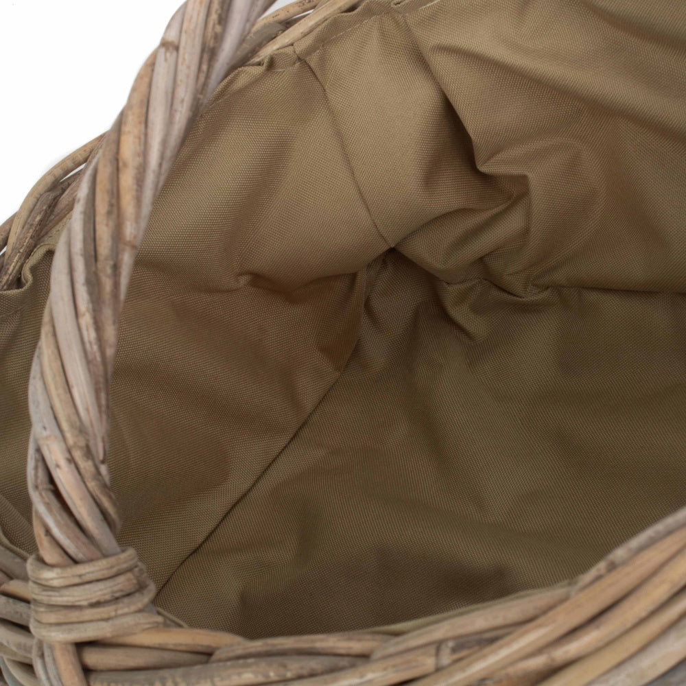 Grey Rattan Market Log Basket with Cordura Lining-3
