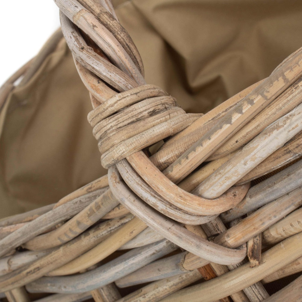 Grey Rattan Market Log Basket with Cordura Lining-4
