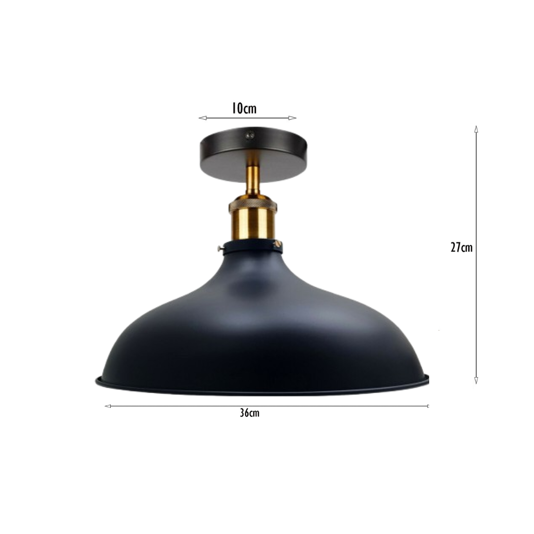 Gold And Black Ceiling Lights Vintage Flush Mount Scone Ceiling Light Shade ~1780-3