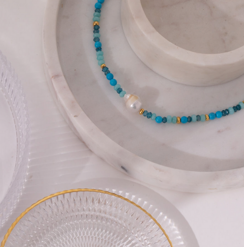 Baroque Pearl & Precious Stone Necklace