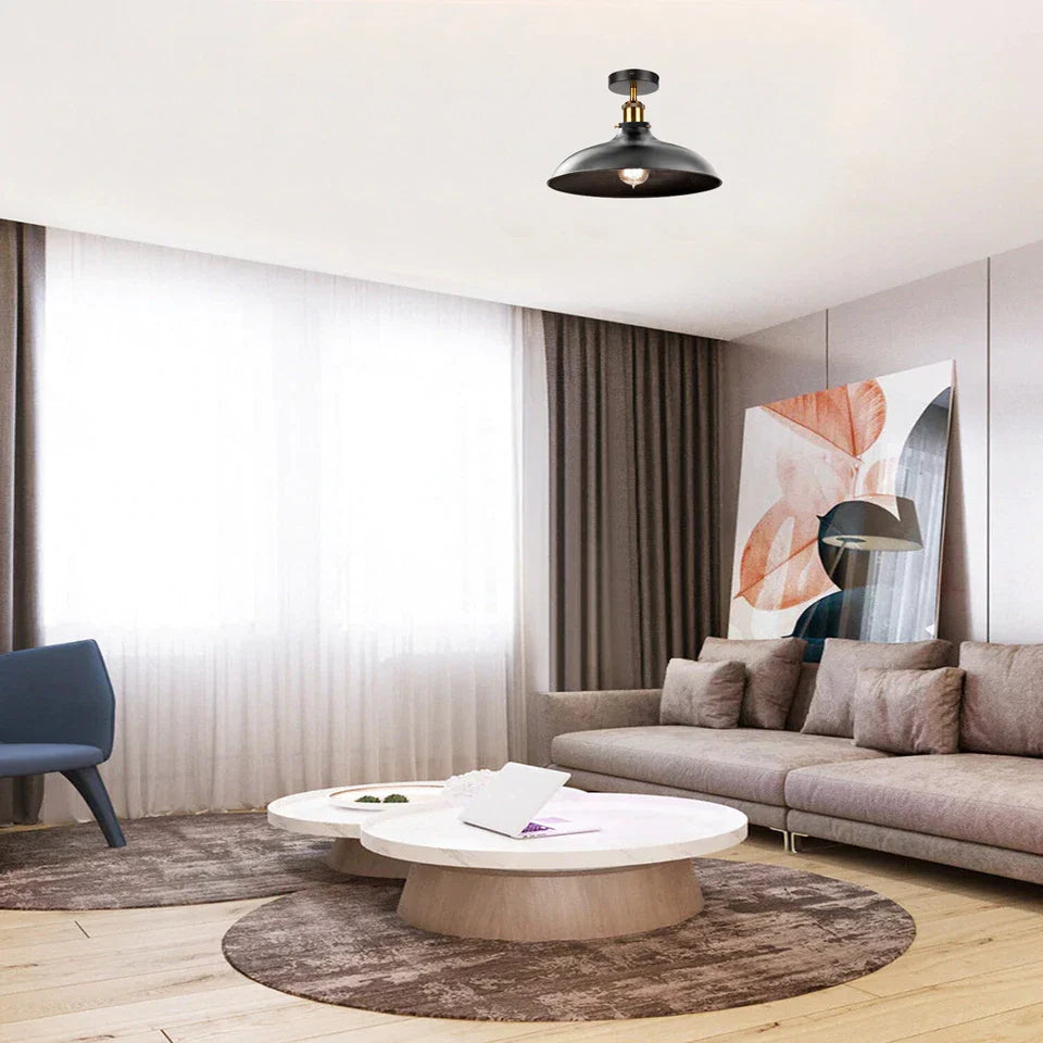 Gold And Black Ceiling Lights Vintage Flush Mount Scone Ceiling Light Shade ~1780-1