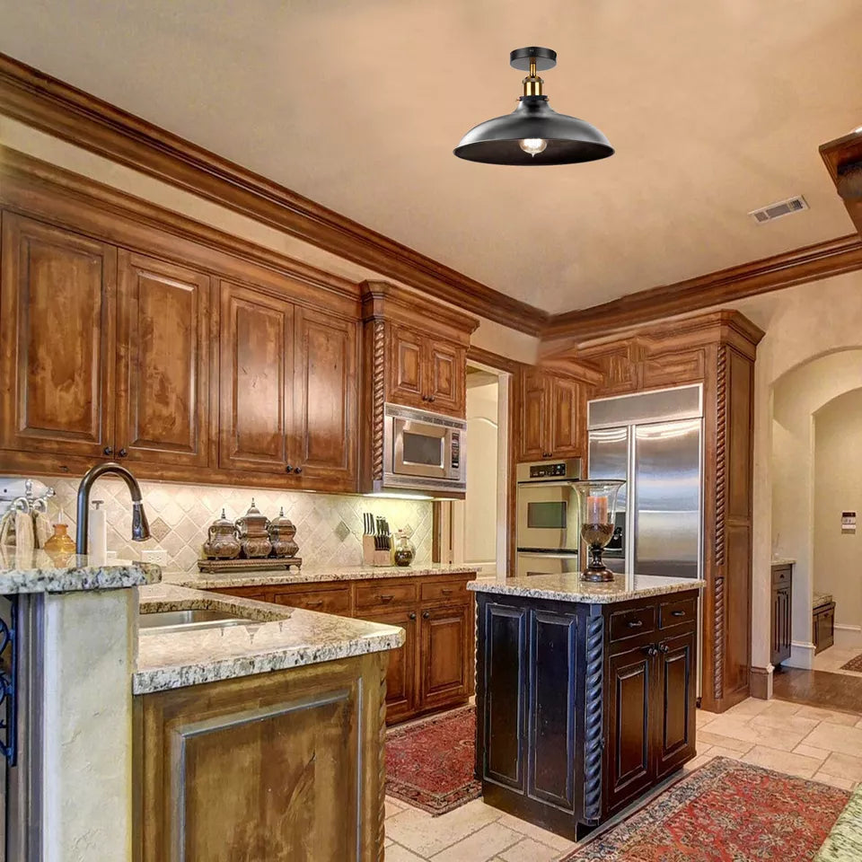 Gold And Black Ceiling Lights Vintage Flush Mount Scone Ceiling Light Shade ~1780-0