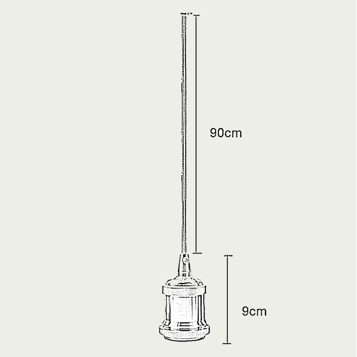 Twisted 1m Modern Lights Pendant Holder Without Ceiling Rose~3442-1