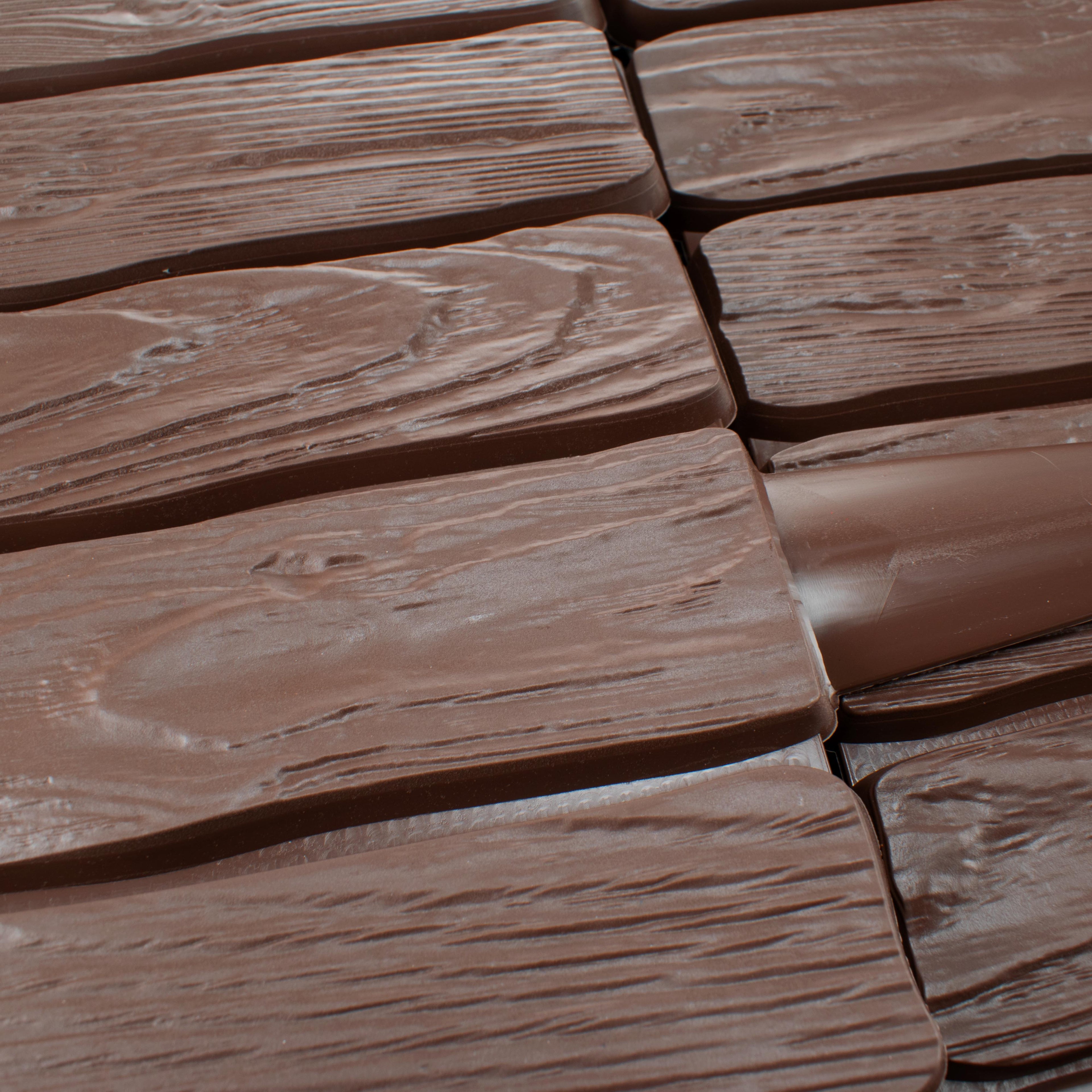 Brown Wood Texture Palisade Lawn Edging, 2.32m