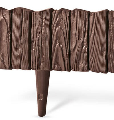 Brown Wood Texture Palisade Lawn Edging, 2.32m